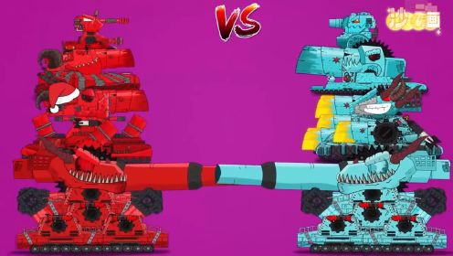 坦克世界动画：红色恶魔家族VS钻石家族坦克