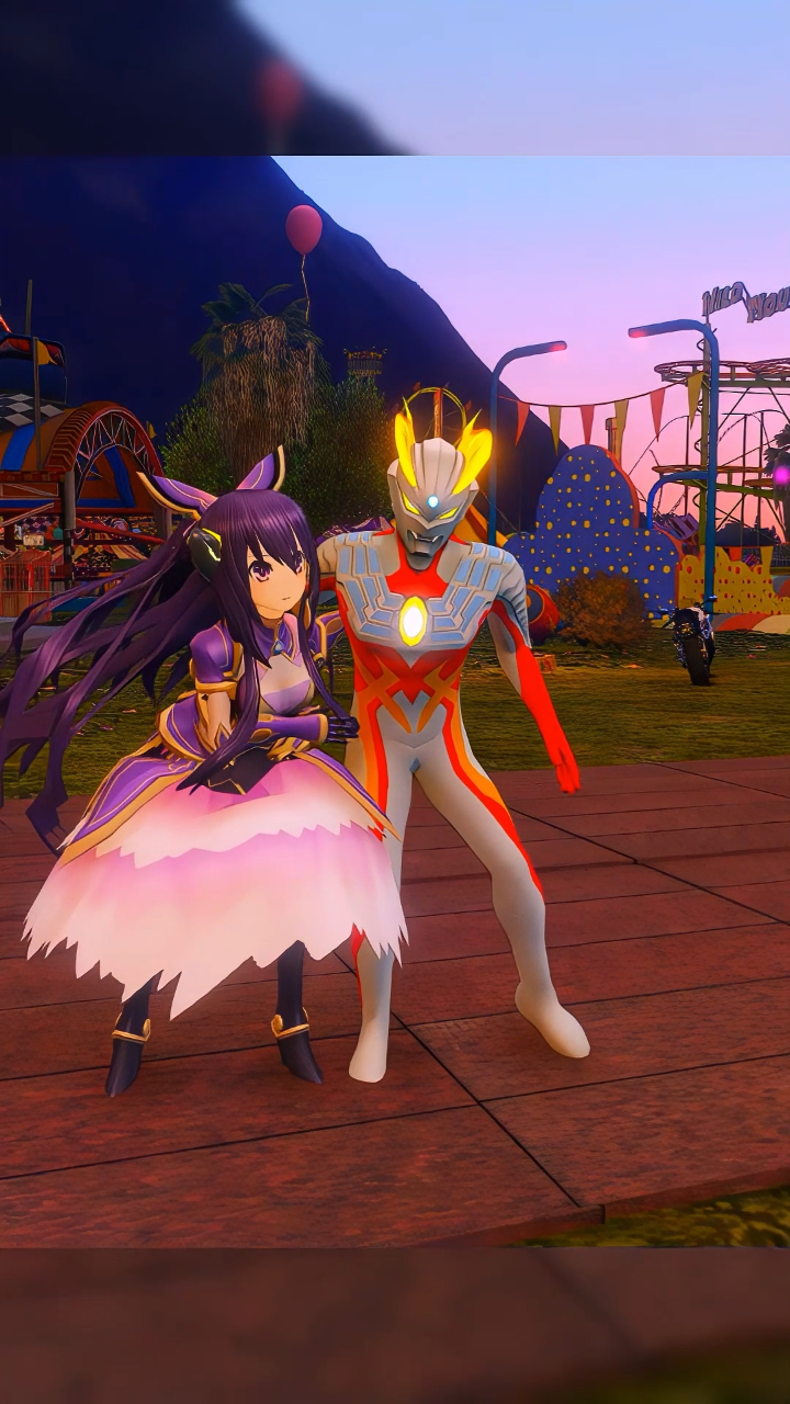 赛罗哥哥又带一个可爱小妹妹去游乐园玩了