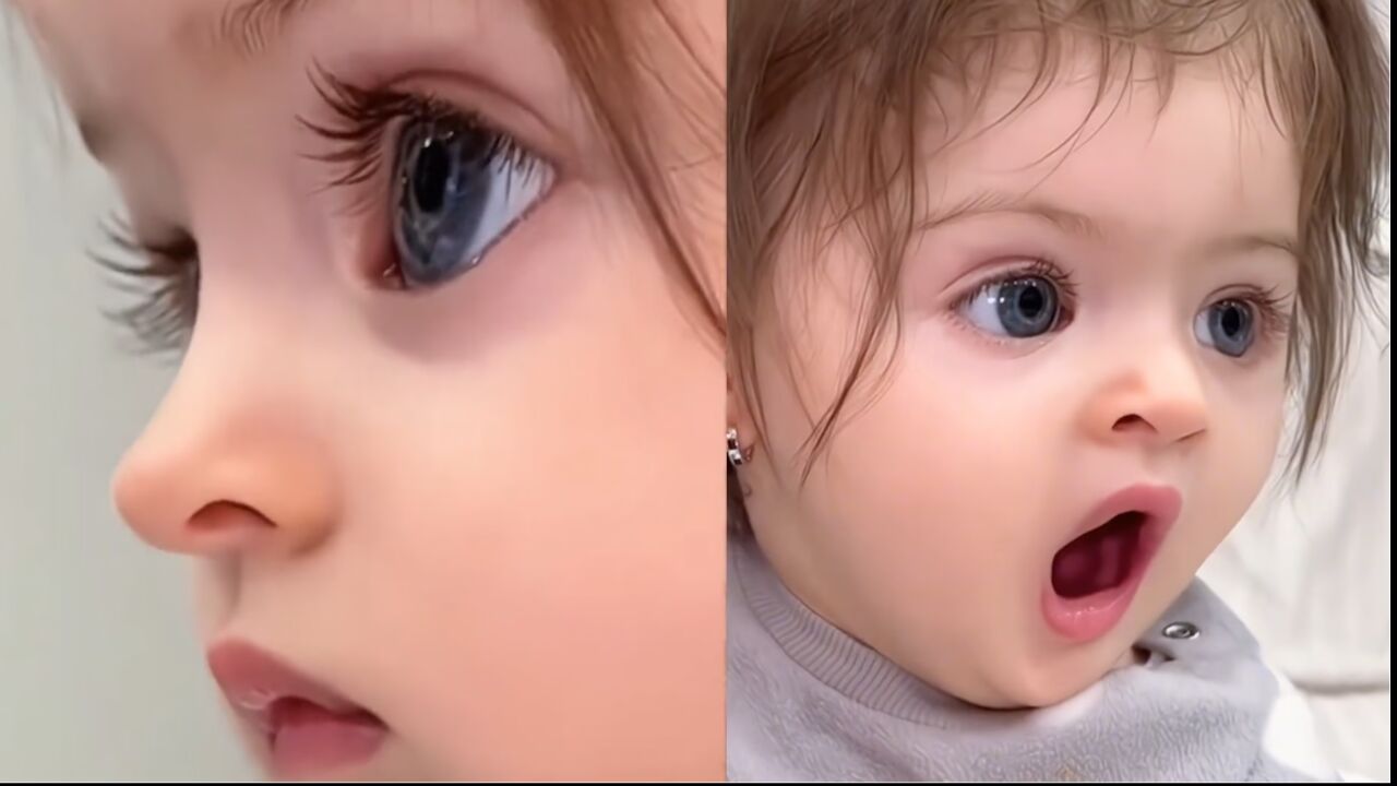 三国混血宝宝大眼睛超吸晴,鼻子挺翘宛如芭比娃娃,侧颜堪称完美!