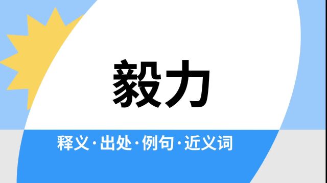 “毅力”是什么意思?