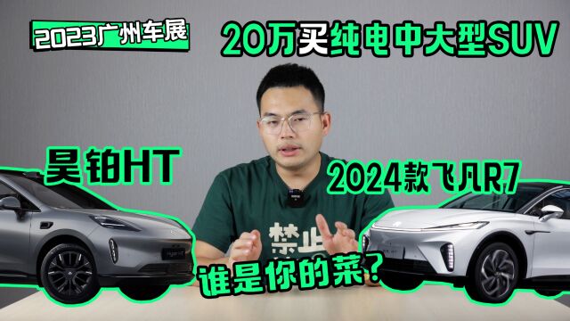 20万买纯电中大型SUV 昊铂HT与2024款飞凡R7谁是你的菜?