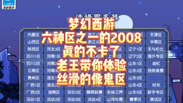 梦幻西游六神区之一的2008真的不卡了老王带你体验丝滑的像鬼区