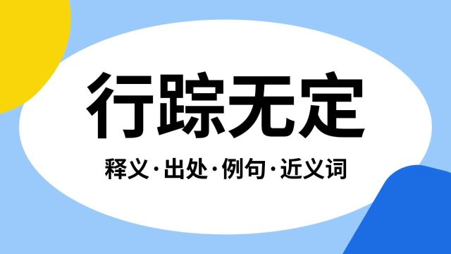 “行踪无定”是什么意思?