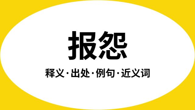 “报怨”是什么意思?