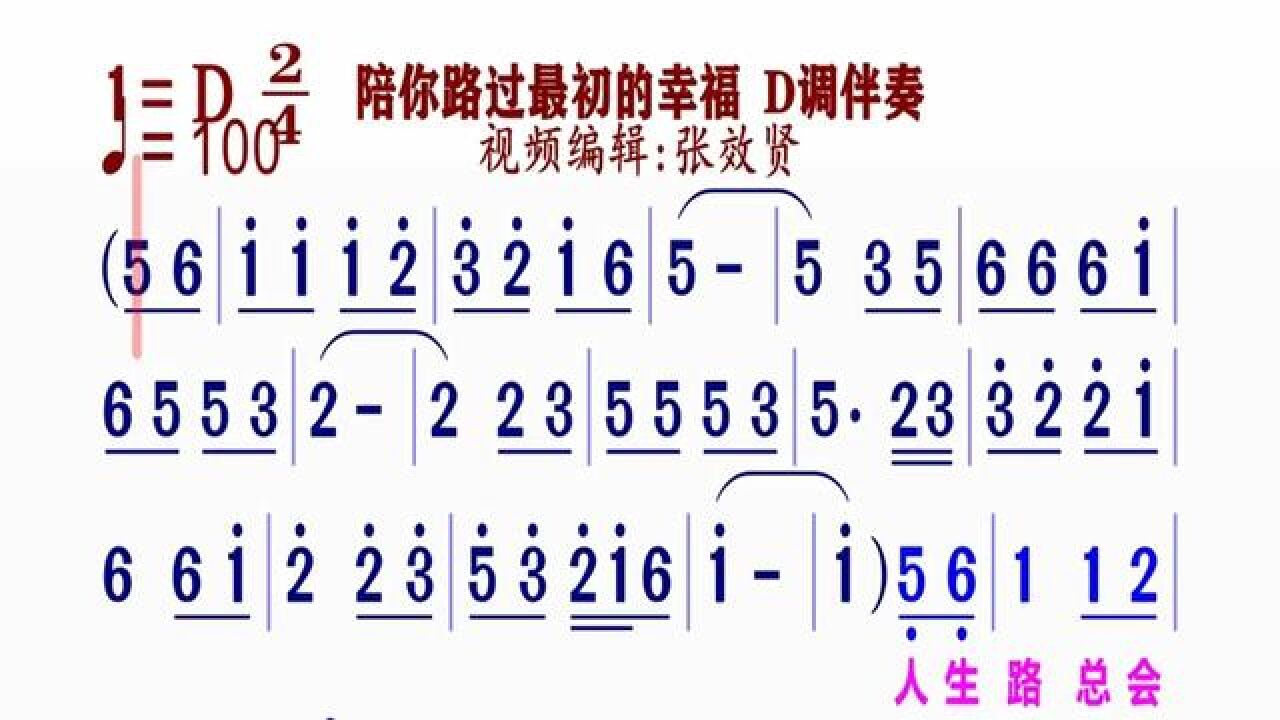 《陪你路過最初的幸福》簡譜d調伴奏 完整版請點擊上面鏈接 知道吖張