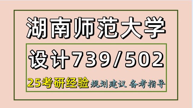 25湖南师范大学考研艺术设计考研(初试经验739/502)