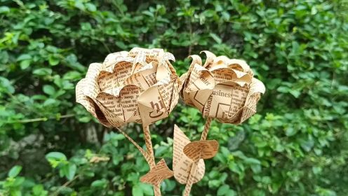 玫瑰花折纸教程，简单又好看的复古玫瑰 
