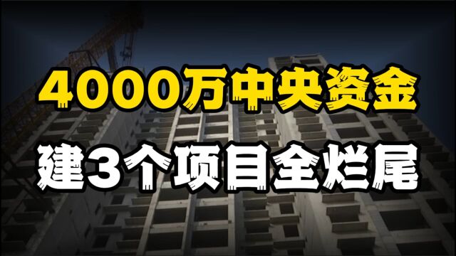 4000万中央资金,建3个民生项目全烂尾,该由谁来负责?