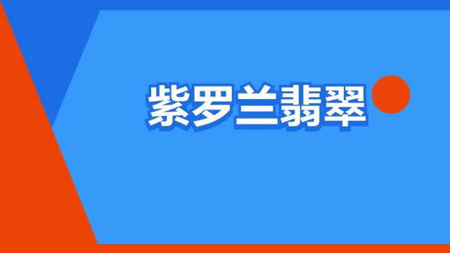 “紫罗兰翡翠”是什么意思?