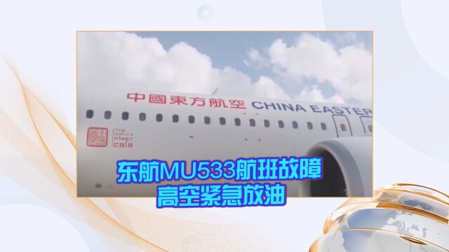 东航MU533航班故障 高空紧急放油