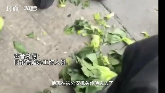 浙江湖州一男子踩踏菜农蔬菜 市监局:非政府执法人员,已被传唤