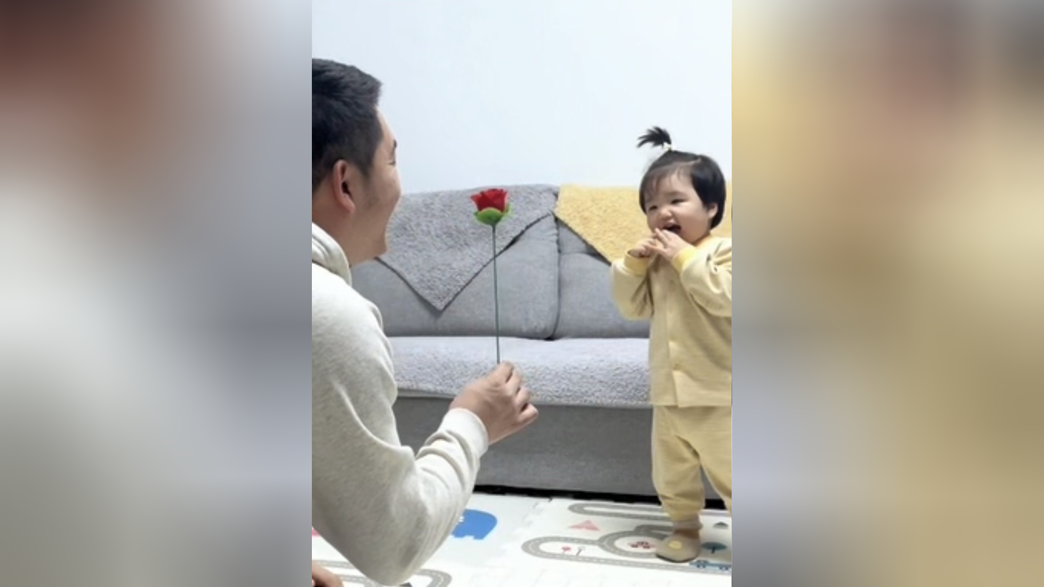 湘湘的晚安系列当女儿第一次收到爸爸变的玫瑰花惊喜后的小举动也太暖