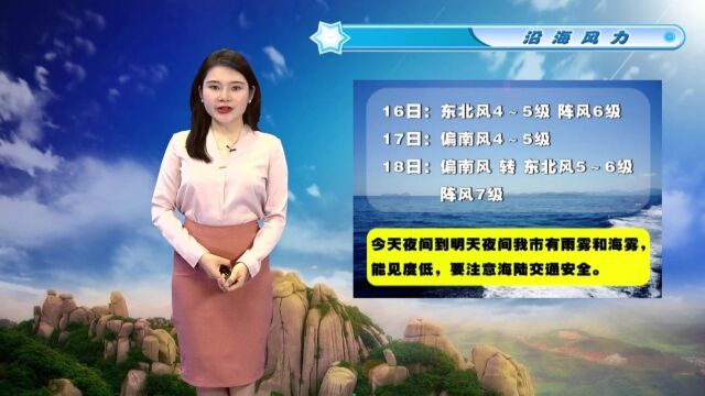 未来三天天气预报请注意海陆交通安全能见度低福鼎有雨雾和海雾今天