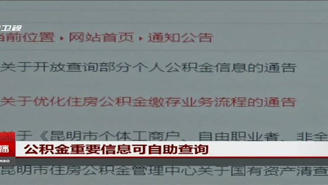 公积金重要信息可自助查询