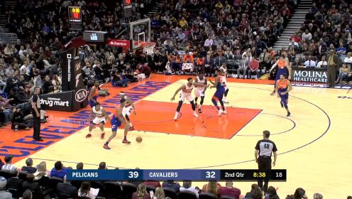 《NBA全场集锦》【原声】鹈鹕133-98骑士 鹈鹕客场净胜35分三将砍20 送骑士九连败