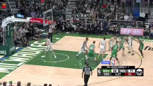 《NBA全场回放》【回放】凯尔特人vs雄鹿G5第3节 字母哥抢断反击贡献詹式暴扣