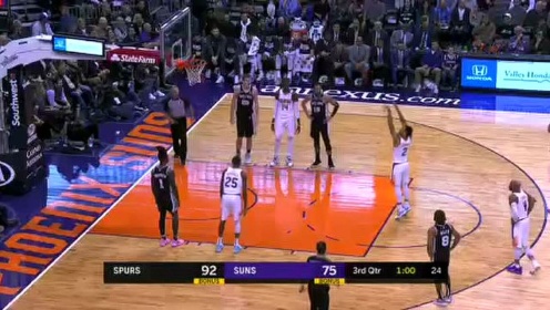 《NBA全场回放》【原声回放】马刺vs太阳第3节 阿德不断低位取分