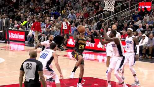 《NBA全场集锦》【原声】魔术130-120老鹰 戈登25+10反击快攻上演360°转体暴扣