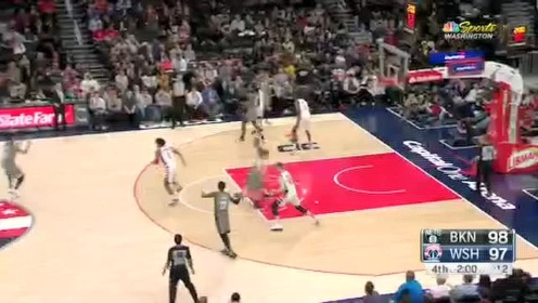 《NBA全场回放》【回放】篮网vs奇才第4节 罗宾逊关键三分助队反超逆转