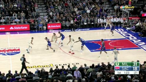 《NBA全场集锦》【原声】雄鹿127-106国王 米德尔顿27+11国王6人上双难求一胜