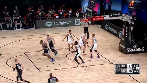 《NBA全场集锦》【原声】马刺119-124 篮网 勒维尔27分带队取胜怀特半场18分难救主