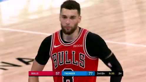 《NBA全场回放》NBA季前赛：公牛vs雷霆第3节中文解说回放