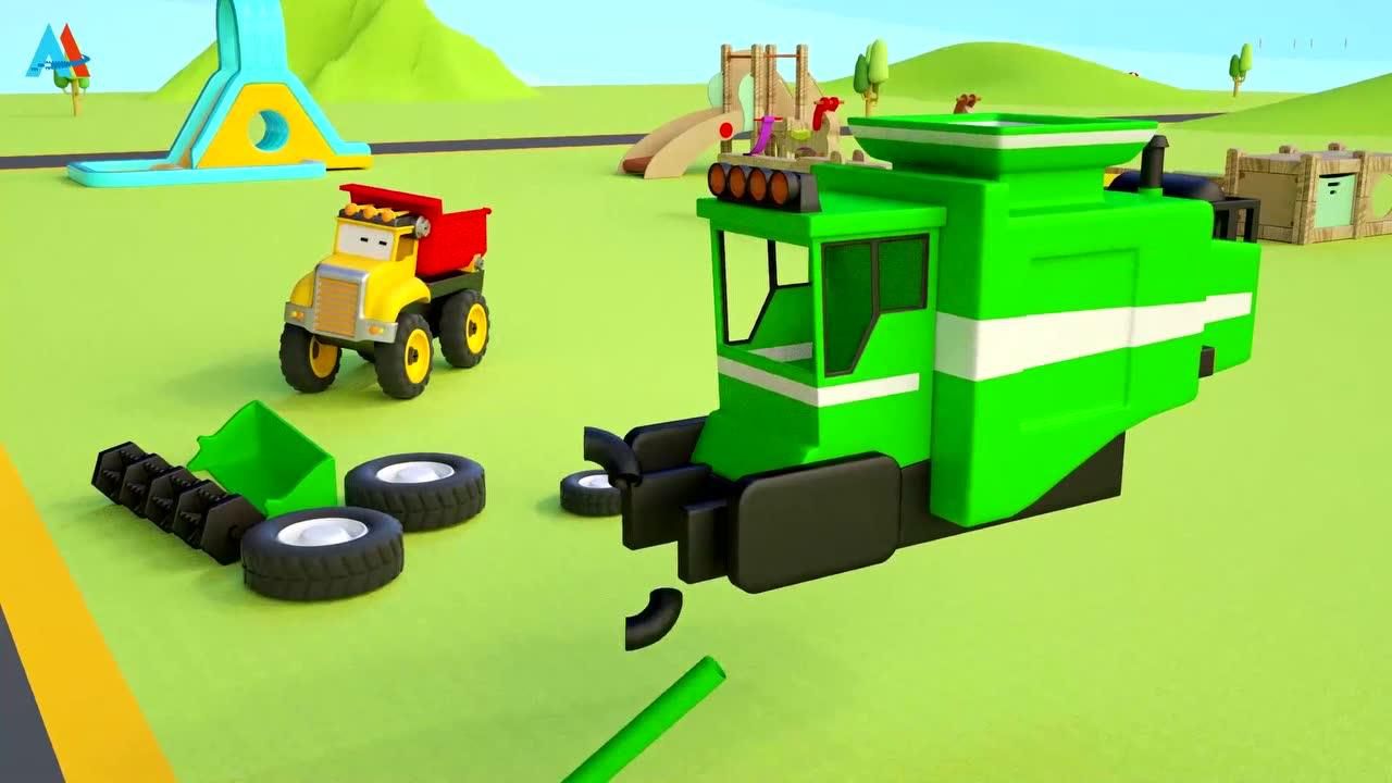 汽车世界之工程车益趣园第二季工程车组装收割机