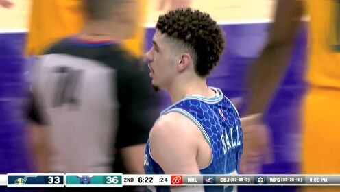 《NBA全场集锦》扛着大旗往里冲 鲍尔带球突破空中换手打成2+1