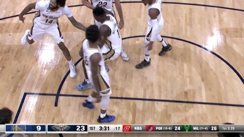 《NBA全场集锦》南斯固若金汤策动防守反击 锡安失衡状态依旧把球放进