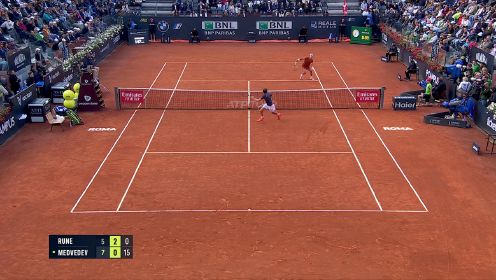 【回放】ATP1000罗马大师赛决赛：鲁内vs梅德韦杰夫 全场回放