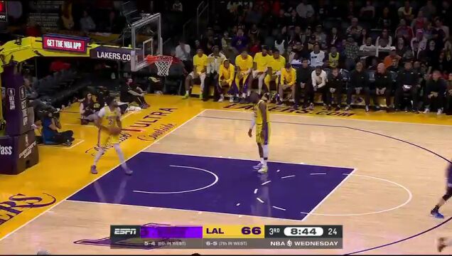 NBA常规赛：国王vs湖人英文原声全场回放