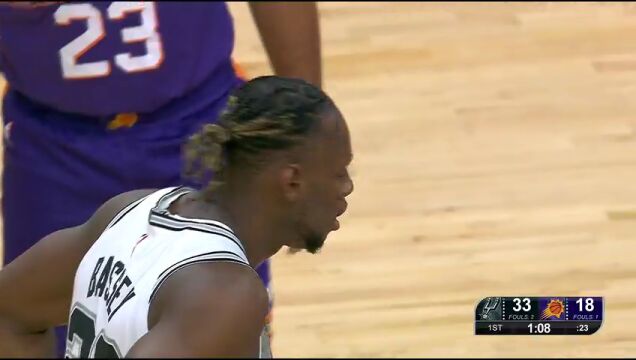 马刺vs太阳第1节英文原声回放