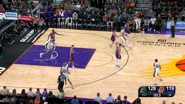 文班也开始有引力了 科林斯趁机妙传特雷-琼斯杀死比赛