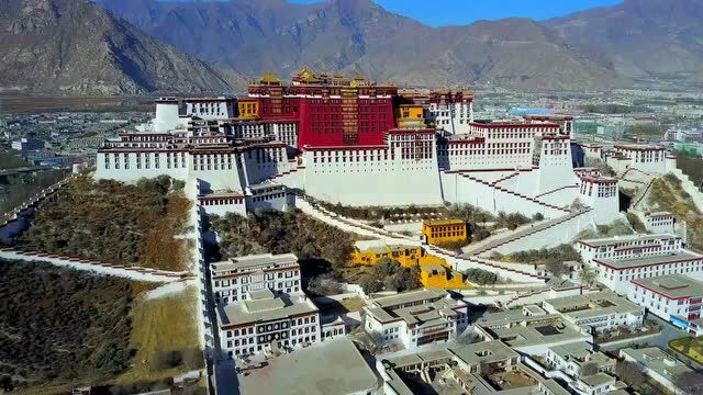 超清航拍震撼心灵布达拉宫大昭寺全景