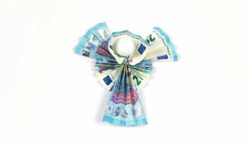 新颖的圣诞礼物天使钱纸币折纸教学视频 diy手工制作 神奇的折纸