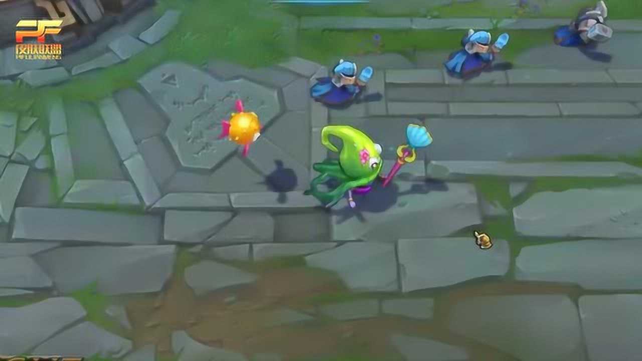 lol泳池派对露露炫彩皮肤,绿色章鱼头的露露!_腾讯视频