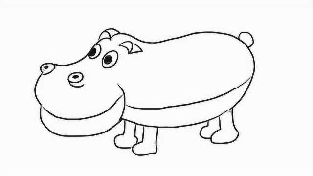 大嘴巴河马幼儿亲子简笔画 宝宝轻松学画画