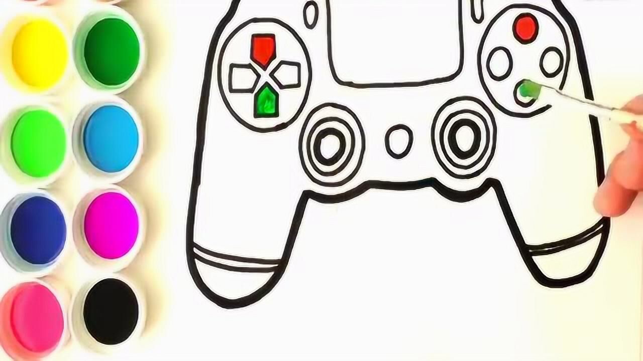 涂色游戏:画一个任天堂游戏机玩玩