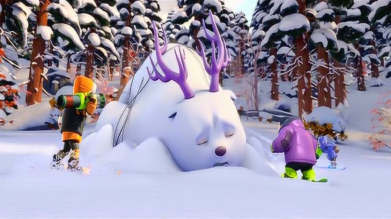 熊出没尽管团子奋力挣扎最终还是被捕猎者给困住了