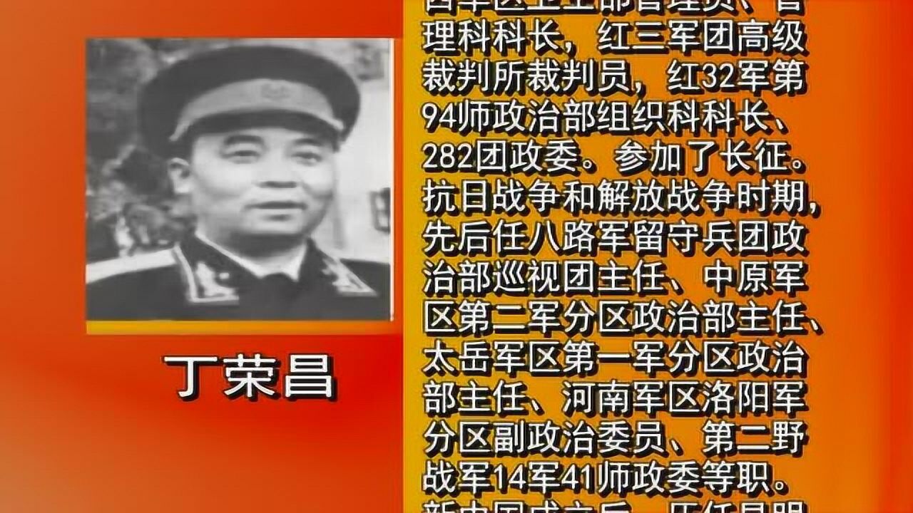 于都籍十六位将军之丁盛、丁荣昌_腾讯视频