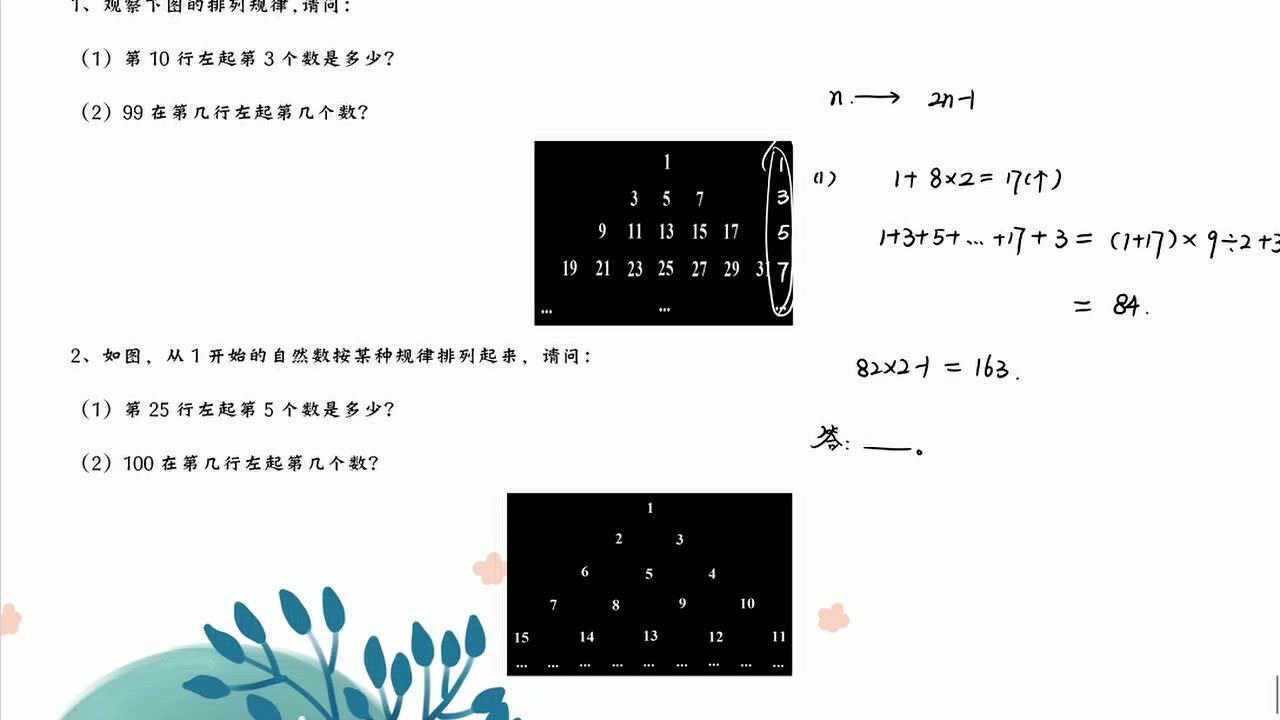 数列与数表规律计算进阶课堂第2练_高清1080P在线观看平台_腾讯视频
