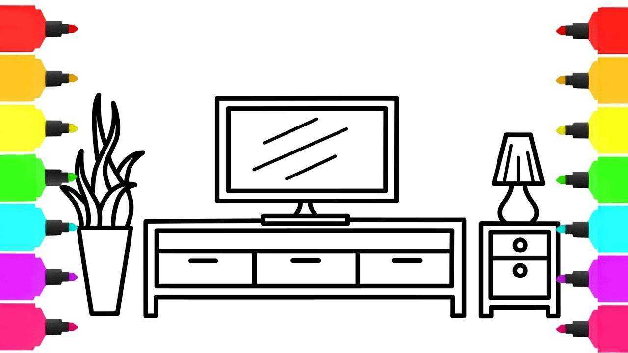 儿童简笔画:看看电视画画电视柜