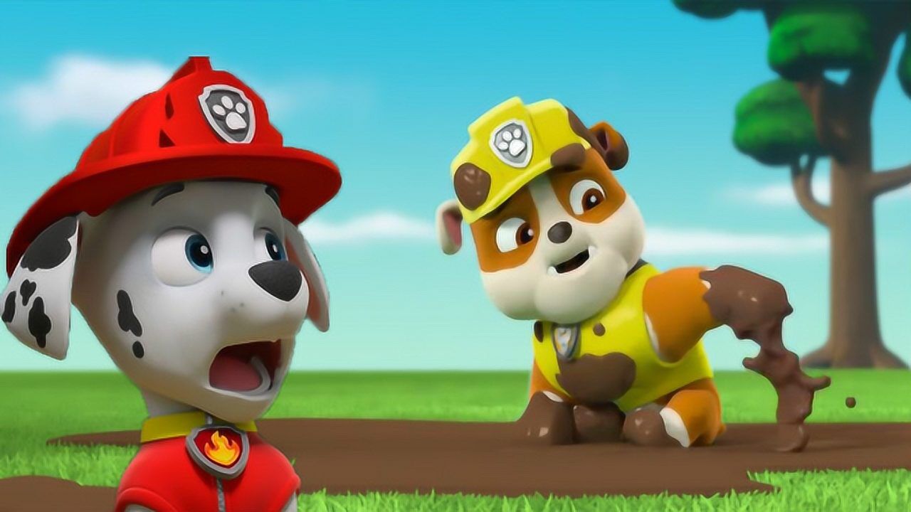 狗狗巡逻队小砾讨厌走泥巴路面汪汪队立大功