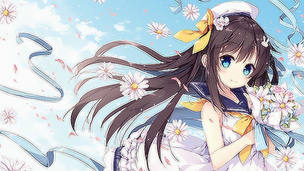 二次元壁纸令人怦然心动的好看水手服连衣裙动漫少女