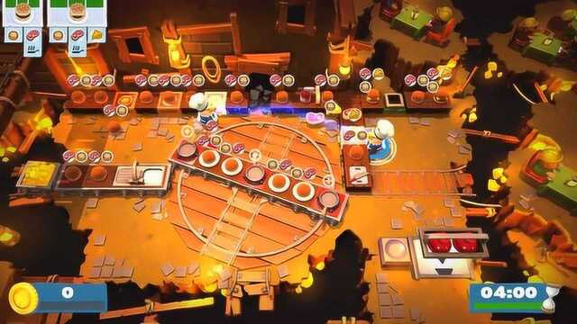 胡闹厨房2/overcooked2:矿洞里的旋转餐厅,竟然可以这么玩!