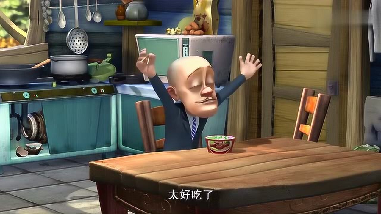 熊出没:光头强太天真了,以为吃碗牛肉面就能变成大老板!