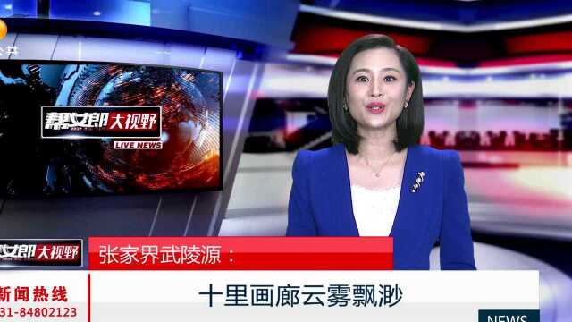 张家界武陵源:十里画廊云雾飘渺