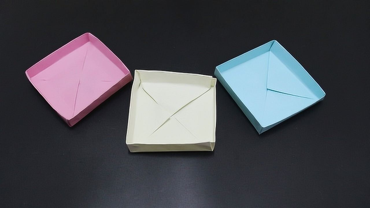 折纸视频之四方盒制作简单易学孩子看看就会