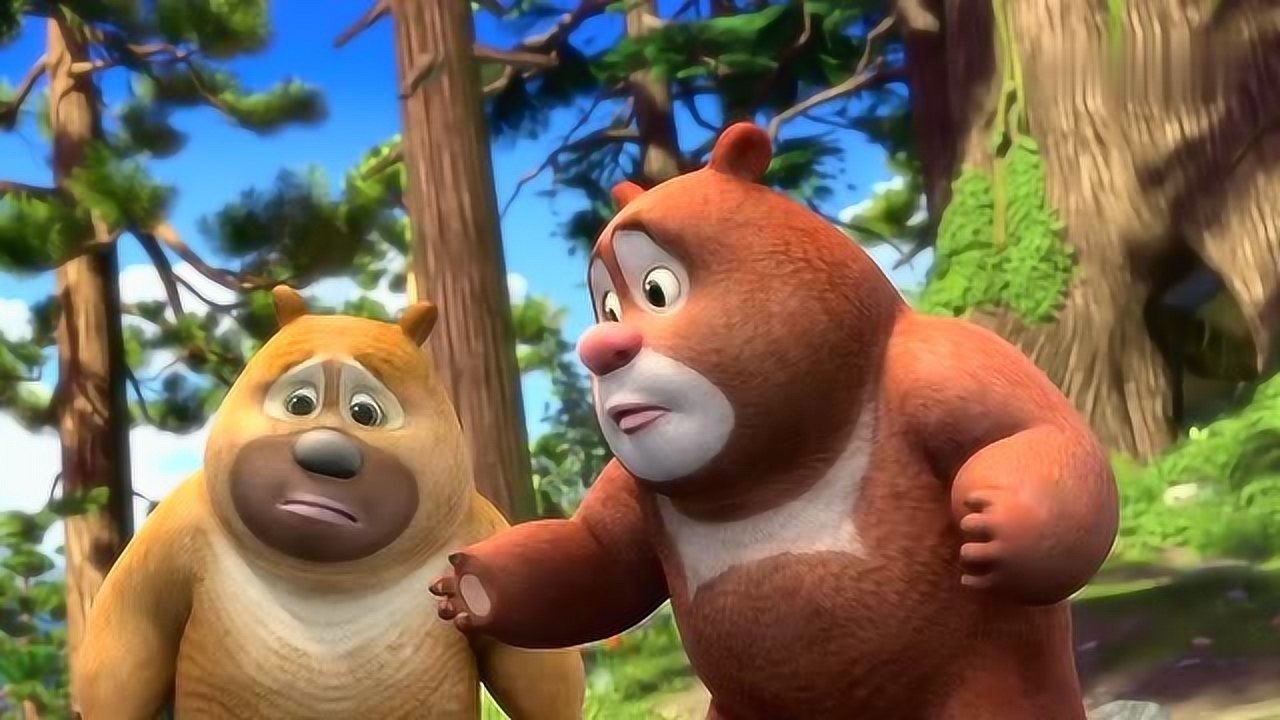 《熊熊乐园2》森林里出现了一个穿棉袄带红帽子的人,熊大熊二好害怕