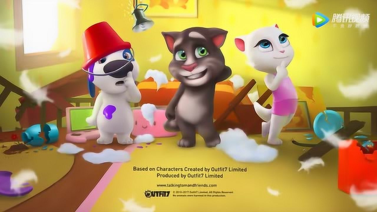 《会说话的汤姆猫家族》安吉拉叫来汤姆一起种花